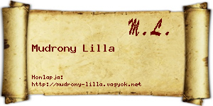 Mudrony Lilla névjegykártya
